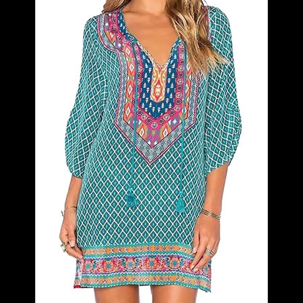 Bohemian multi colored dress